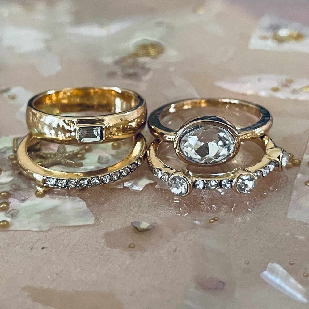 Rhinestone Stackable Ring Set - Picture 7 of 12